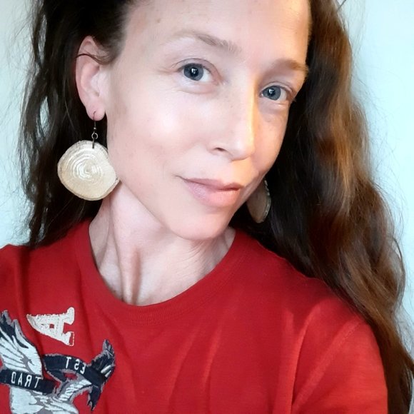 Christmas SALE Wood Slice Earrings Dangle Statement Jewelry Nature - Picture 6 of 6